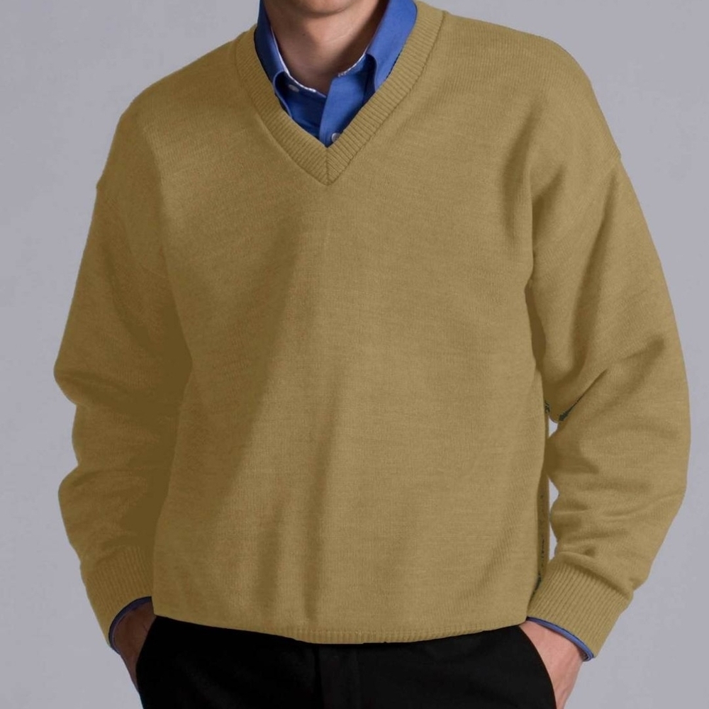 Lands' End Men's V-Neck Sweater XXL Tall 2XLT Tan Used Like New